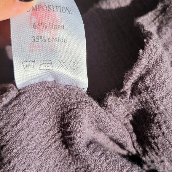 Anysize Spring Summer Soft Linen Cotton Lantern Loose Dress Size Large  Gray - Picture 7 of 7